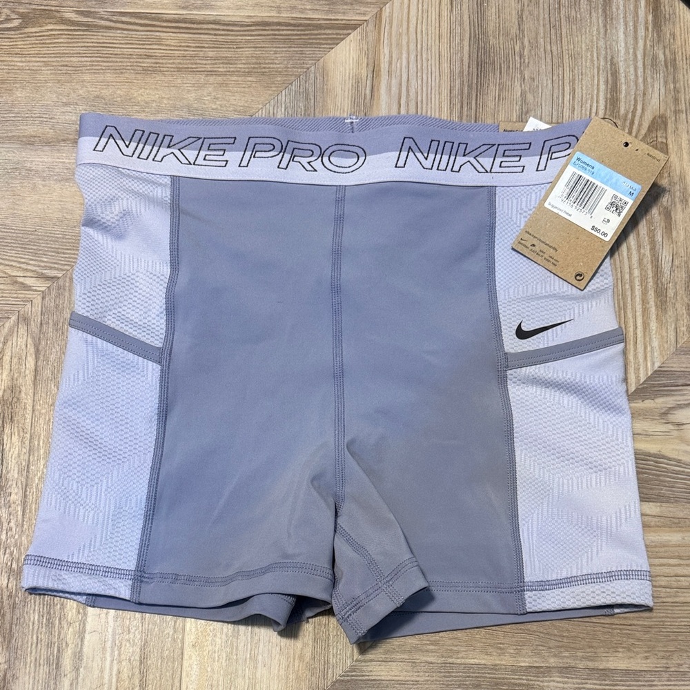 Nike Pro Light Gray Training Shorts NWT